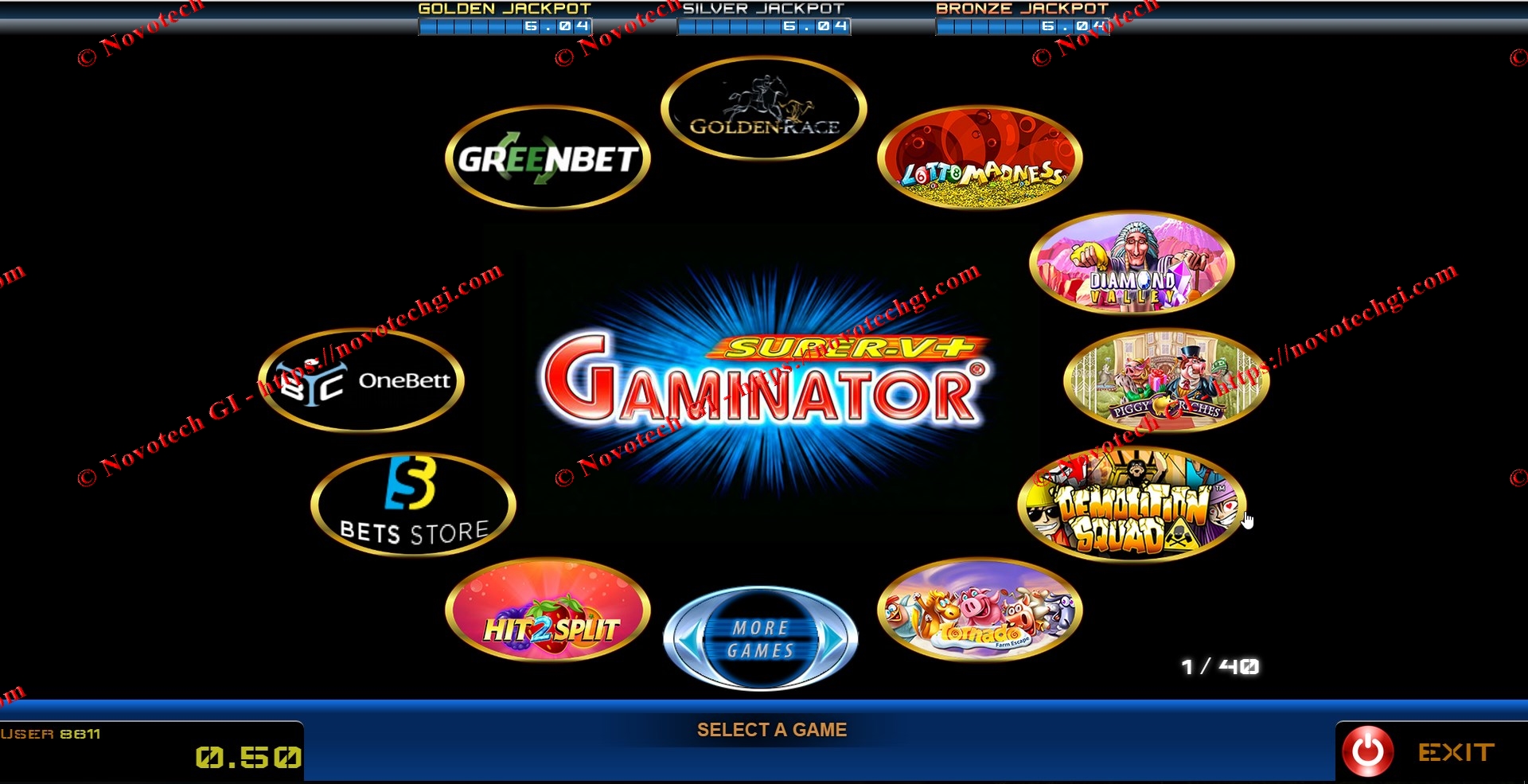  Casino GOLD,     : Novomatic, Aristocrat, PlayTech, NetEnt, Igrosoft, GreenBet, GoldenRace, LiveDealers, Onebet, BetStore